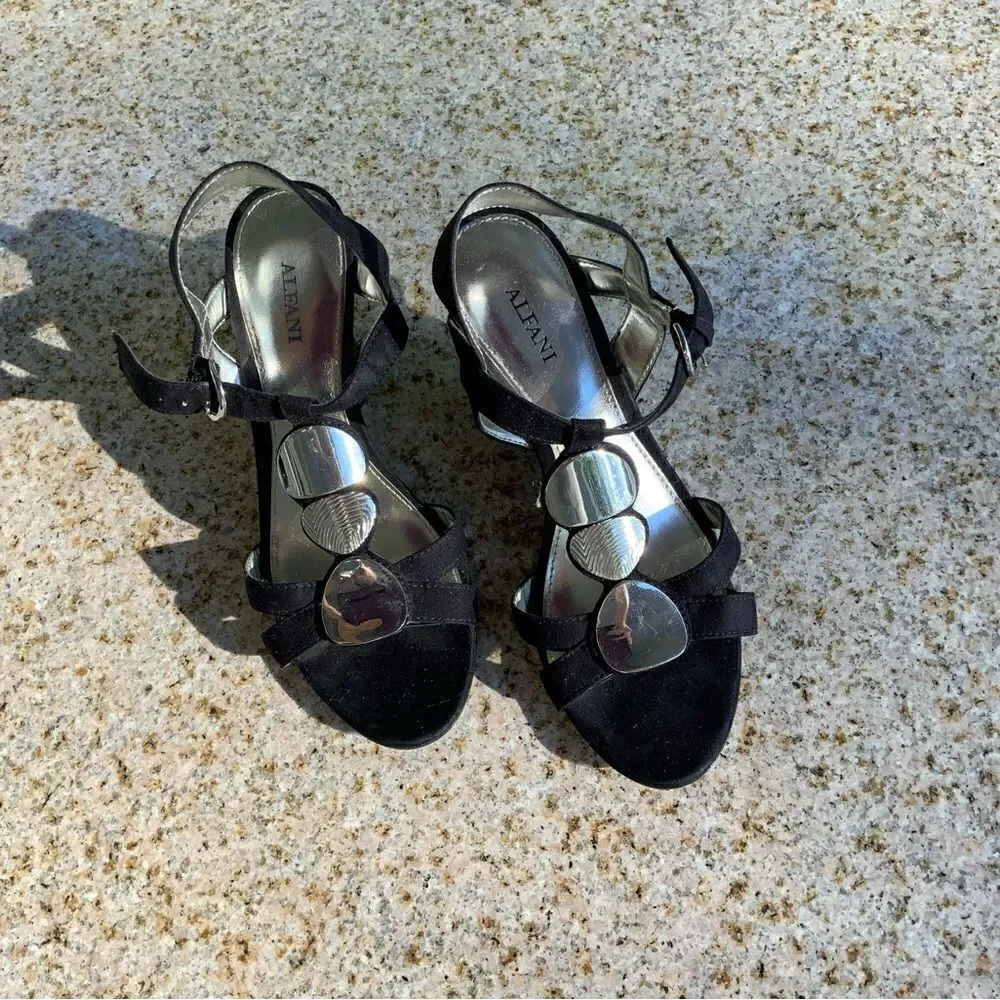 Alfani Black & Silver Wedge Shoes